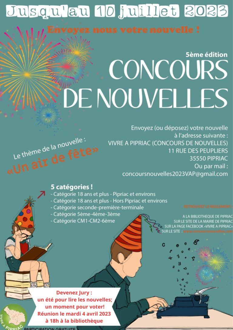 Concours de nouvelles écrivez sur "un air de fête !" Pipriac (35)