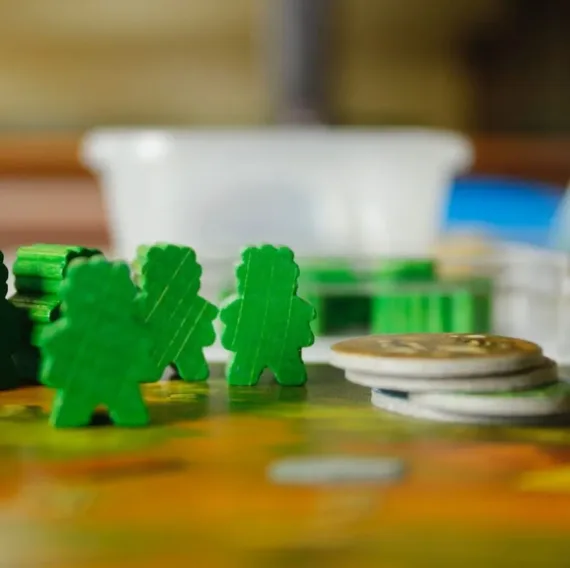 green wooden toys